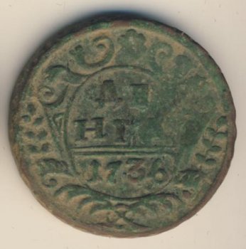 Фото монеты: денга (1/2 копейки) 1736 года