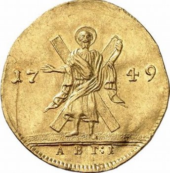 Фото монеты: червонец 1749 года