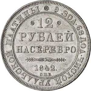 Фото монеты: 12 рублей 1842 года
