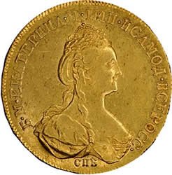 Фото монеты: 10 рублей 1777 года