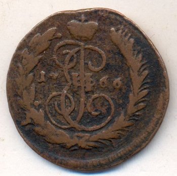 Фото монеты: 1 копейка 1766 года
