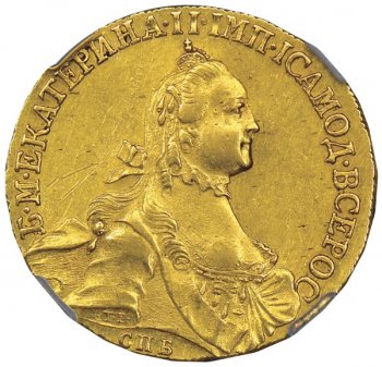Фото монеты: 10 рублей 1764 года