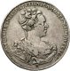 1 рубль 1727 года (Высокая прическа. Корсаж украшен кружевами)