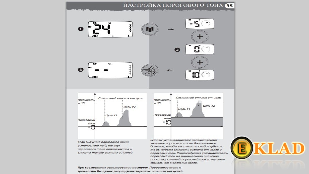 Настройки порогового тона на «терка 705»